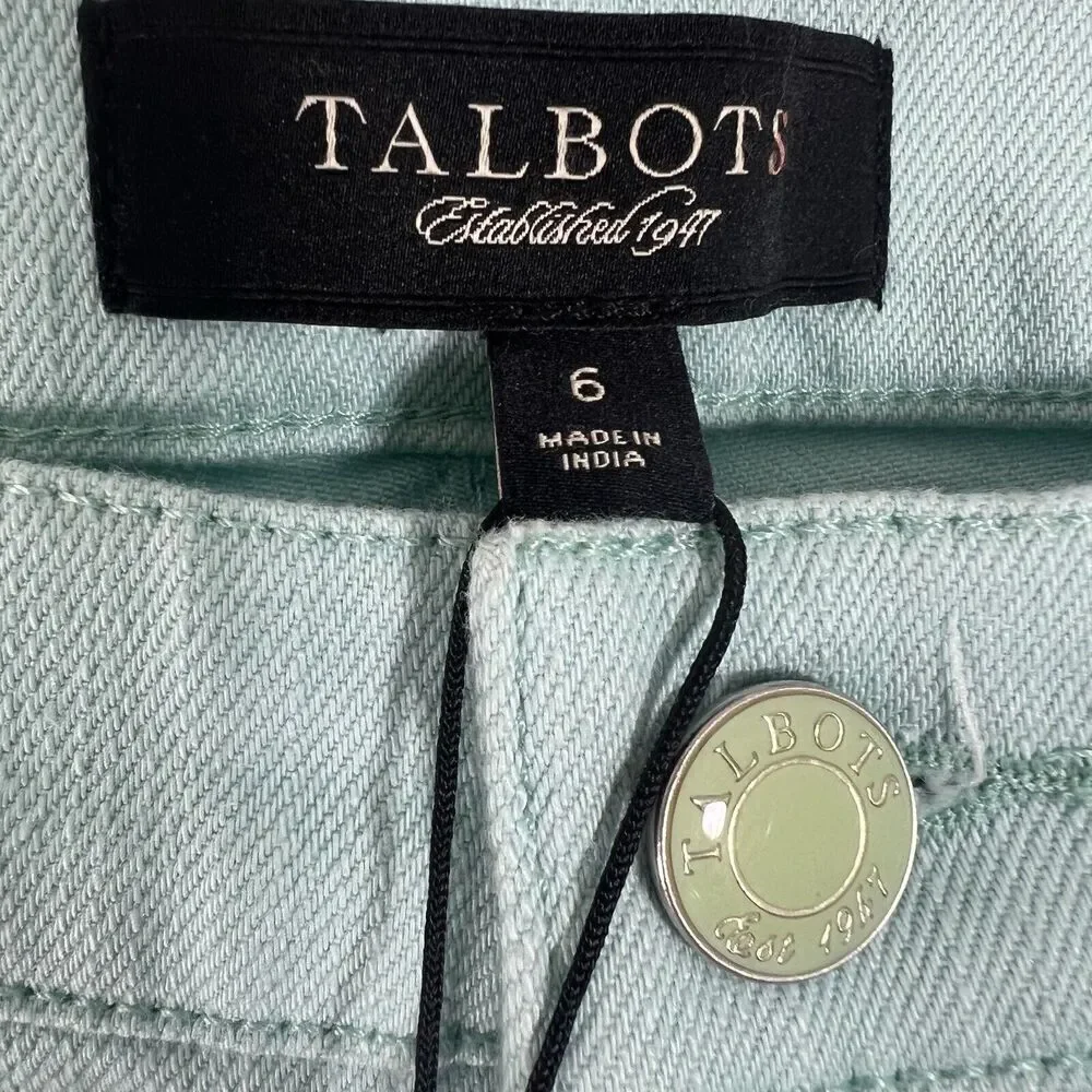 Talbots Pants Women's Sz 6 Flawless Slim Ankle Classic Denim Aqua Blue NWT - Picture 3 of 8